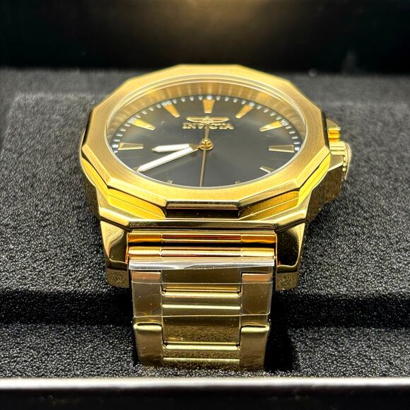 Invicta 46839 Speedway Gold Tone Mens Watch Black Dial Stainless Steel NIBWT - Picture 6 of 17